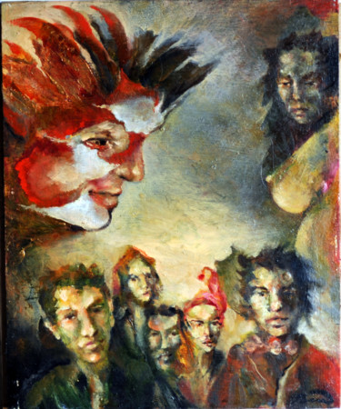 Pittura intitolato "demented-minded-cro…" da Biro, Opera d'arte originale