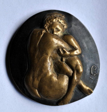 Escultura intitulada "mother-son.. bronze…" por Biro, Obras de arte originais