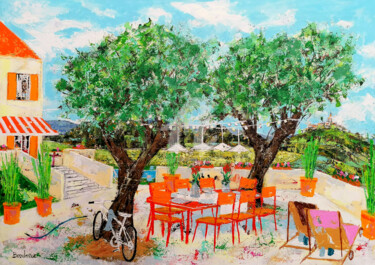 En attendant de déjeuner Peinture intitulée "En attendant de déj…" par Jean-Pierre Borderie, Œuvre d'art originale, Acrylique Monté sur Châssis