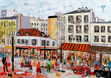 Pintura titulada "Angle de la rue du…" por Jean-Pierre Borderie, Obra de arte original, Acrílico Montado en Bastidor de cami…