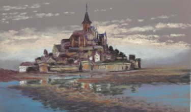 图画 标题为“Féérie sur le Mont…” 由Jean-Pierre Cousin, 原创艺术品, 粉彩