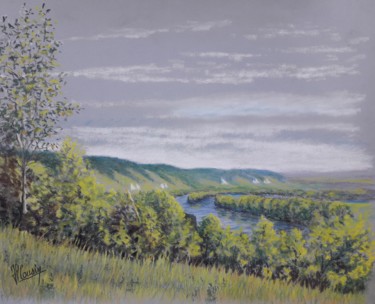 Pintura intitulada "Panorama à Amfrevil…" por Jean-Pierre Cousin, Obras de arte originais, Pastel