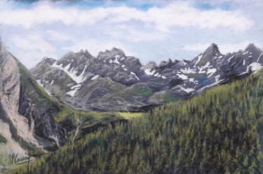 Painting titled "Panorama savoyard" by Jean-Pierre Cousin, Original Artwork, Pastel