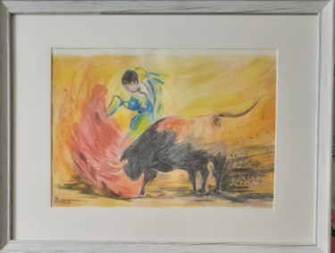 Corrida Peinture intitulée "Corrida" par Joël Chaléat, Œuvre d'art originale, Crayon