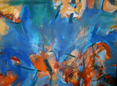 Painting titled "Fire in water" by Julija Petrovic, Original Artwork, Oil