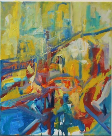 Painting titled "Yellow fish" by Julija Petrovic, Original Artwork, Oil