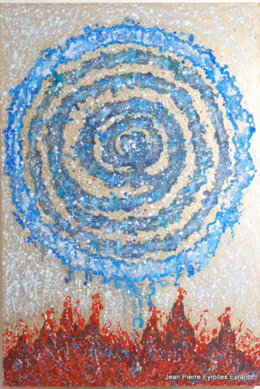 Painting titled "galaxie-technique-m…" by Jean Pierre Eyrolles Evrard, Original Artwork, Acrylic