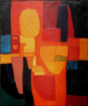 Peinture intitulée "Rouge orange" par Jpfloch, Œuvre d'art originale