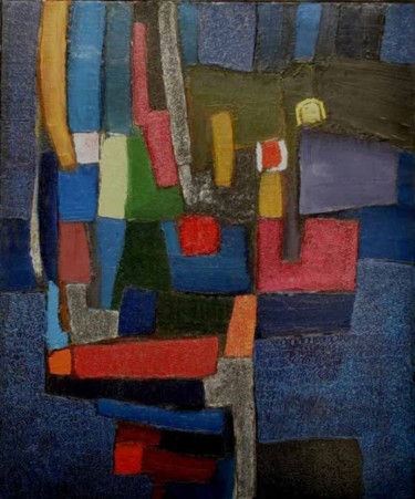 Peinture intitulée "Rouge, bleu" par Jpfloch, Œuvre d'art originale