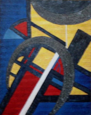 Peinture intitulée "Ocre, jaune, bleu,…" par Jpfloch, Œuvre d'art originale