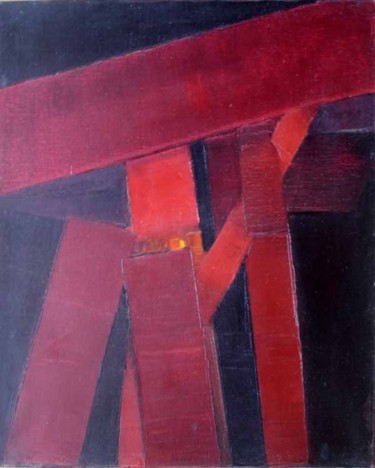 Peinture intitulée "Rouge noir" par Jpfloch, Œuvre d'art originale