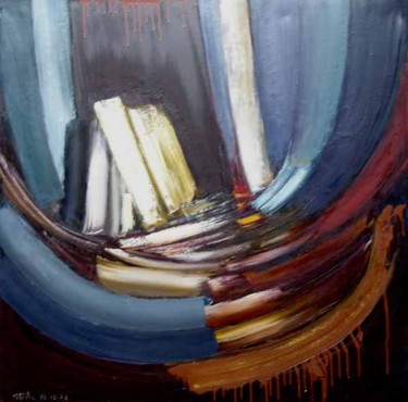 Peinture intitulée "Bleu, ocre, demi-ce…" par Jpfloch, Œuvre d'art originale