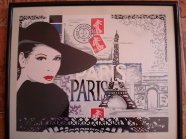 Peinture intitulée "parisiènne" par J-P Guichard, Œuvre d'art originale, Autre