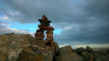 Photography titled "inukshuk 1 ver sur…" by Jean-Philippe Harant, Original Artwork