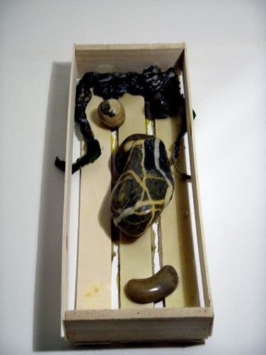 Sculpture titled "visageF-cagette" by Jean-Philippe Harant, Original Artwork