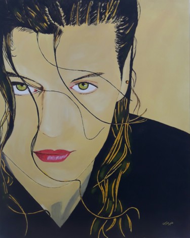 Malerei mit dem Titel "portrait-de-femme-9" von Jean Philippe Dufau, Original-Kunstwerk, Acryl