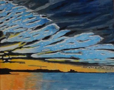 Peinture intitulée "coucher-de-soleil-n…" par Jean Philippe Dufau, Œuvre d'art originale, Acrylique