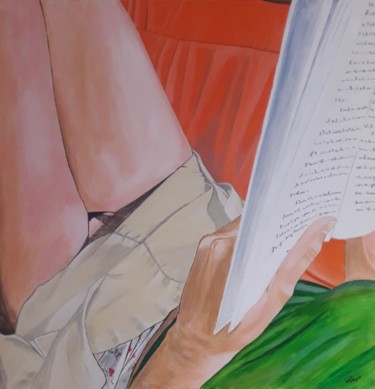 Malarstwo zatytułowany „Viens lire avec moi” autorstwa Jean Philippe Dufau, Oryginalna praca, Akryl