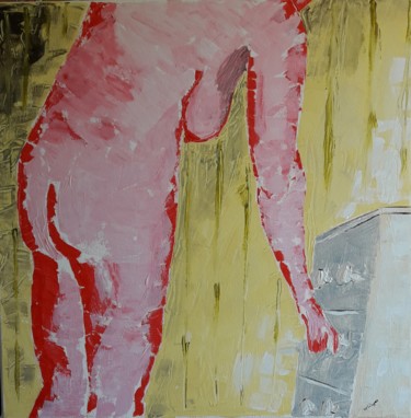 Malarstwo zatytułowany „Femme à la commode” autorstwa Jean Philippe Dufau, Oryginalna praca, Akryl