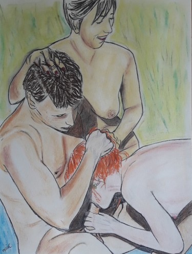 Drawing titled "petite douceur 2" by Jean Philippe Dufau, Original Artwork, Pastel