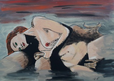 Malerei mit dem Titel "Jeu de mains 9" von Jean Philippe Dufau, Original-Kunstwerk, Acryl
