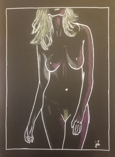 Drawing titled "Silhouette 4" by Jean Philippe Dufau, Original Artwork, Ink