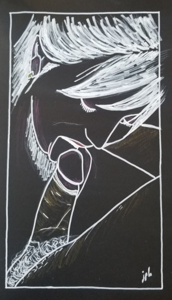 Drawing titled "petite douceur 3b" by Jean Philippe Dufau, Original Artwork, Marker