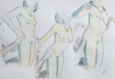 Pittura intitolato "Esquisses série "ca…" da Jean Philippe Dufau, Opera d'arte originale, Acquarello