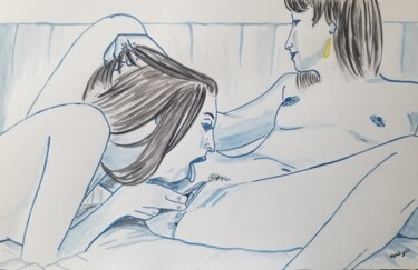 Plaisir féminin 2 Painting titled "Plaisir féminin 2" by Jean Philippe Dufau, Original Artwork, Acrylic