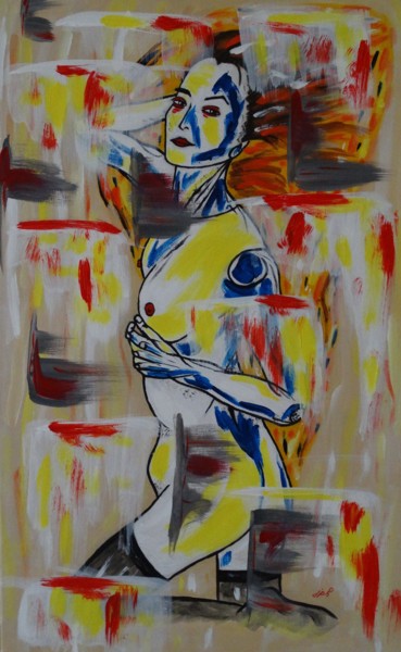 Painting titled "Destructurée" by Jean Philippe Dufau, Original Artwork, Acrylic