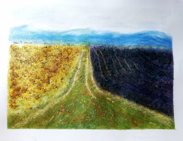 Рисунок под названием "Herbs and Lavender" - Joseph Lapinski, Подлинное произведение искусства, Пастель