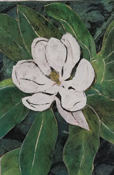 Рисунок под названием "Magnolia" - Joseph Lapinski, Подлинное произведение искусства, Пастель