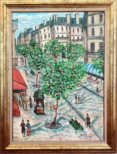 Peinture intitulée "Les grands boulevar…" par Jean-Pierre Loubinoux, Œuvre d'art originale, Acrylique Monté sur Châssis en b…