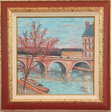 Painting titled "Pont Royal" by Jean-Pierre Loubinoux, Original Artwork, Acrylic Mounted on Wood Stretcher frame