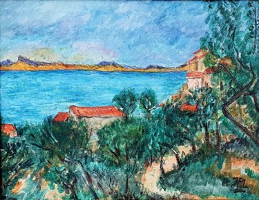 Painting titled "Esterel" by Jean-Pierre Loubinoux, Original Artwork, Acrylic Mounted on Wood Stretcher frame