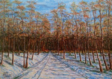 Painting titled "Chaleur d'hiver" by Jean-Pierre Loubinoux, Original Artwork, Acrylic Mounted on Wood Stretcher frame
