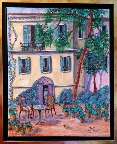 Painting titled "Apérol en Italie" by Jean-Pierre Loubinoux, Original Artwork, Acrylic