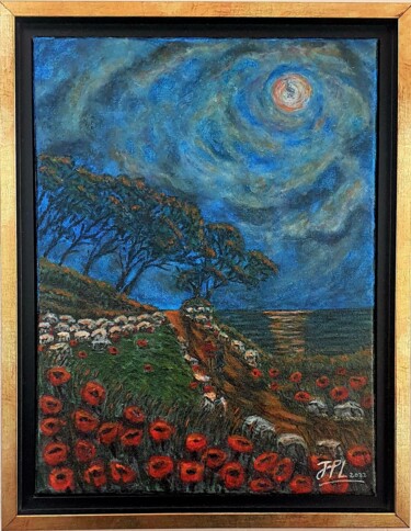 Pintura intitulada "Ronde de nuit" por Jean-Pierre Loubinoux, Obras de arte originais, Acrílico Montado em Armação em madeira