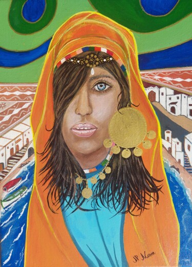 Peinture intitulée "L'œil d'Algérie" par Jpmame, Œuvre d'art originale, Acrylique