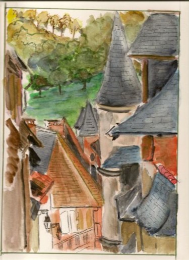 Drawing titled "village.jpg" by J.P. Glemein-Martinelli, Original Artwork