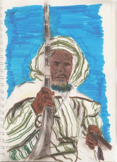 Drawing titled "Guerrier-arabe.jpg" by J.P. Glemein-Martinelli, Original Artwork