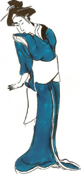 Drawing titled "Ma Japonaise" by J.P. Glemein-Martinelli, Original Artwork