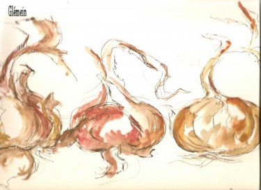 Drawing titled "les-oignons.jpg" by J.P. Glemein-Martinelli, Original Artwork