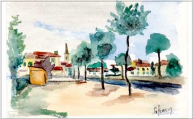 Drawing titled "village de l'aiguil…" by J.P. Glemein-Martinelli, Original Artwork