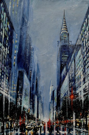 Peinture intitulée ""New-York"" par Jean-Pierre Parée, Œuvre d'art originale, Huile