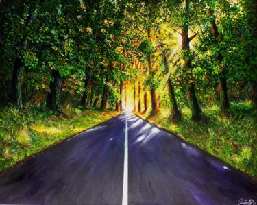 Peinture intitulée "« Sur la route »" par Jean-Pierre Parée, Œuvre d'art originale, Acrylique