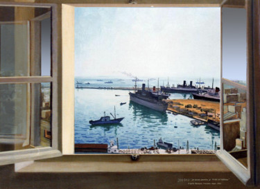 Digital Arts με τίτλο "vue-sur-le-port-cop…" από Jean-Pierre Pascal, Αυθεντικά έργα τέχνης, Ψηφιακή ζωγραφική