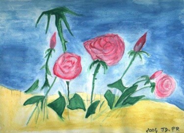 Peinture intitulée "LES ROSES" par Jean Pierre Rubio, Œuvre d'art originale