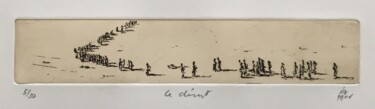 Druckgrafik mit dem Titel "LE DESERT - eau for…" von Jean-Pierre Seferian, Original-Kunstwerk