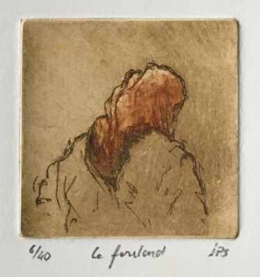 "le foulard" başlıklı Baskıresim Jean-Pierre Seferian tarafından, Orijinal sanat, Oyma baskı 